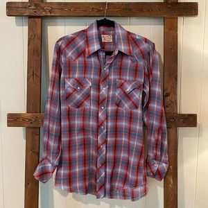 Vintage Western Pearl-snap Button Down
